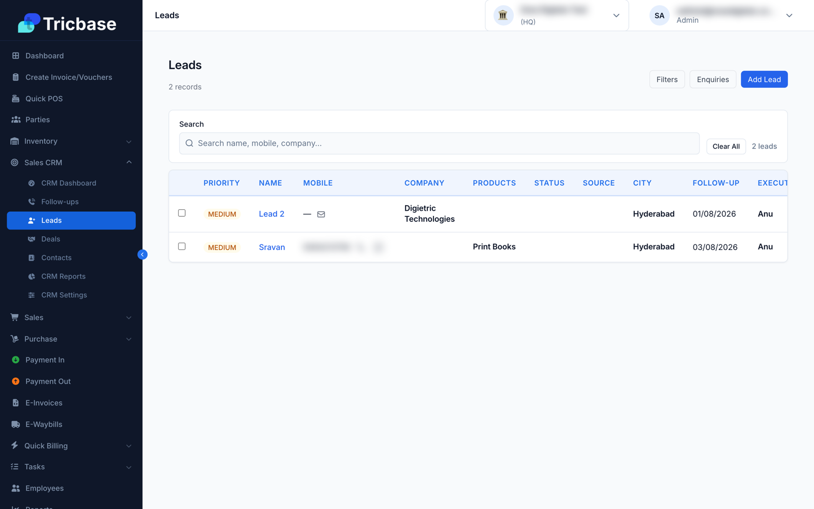 Never lose an enquiry again